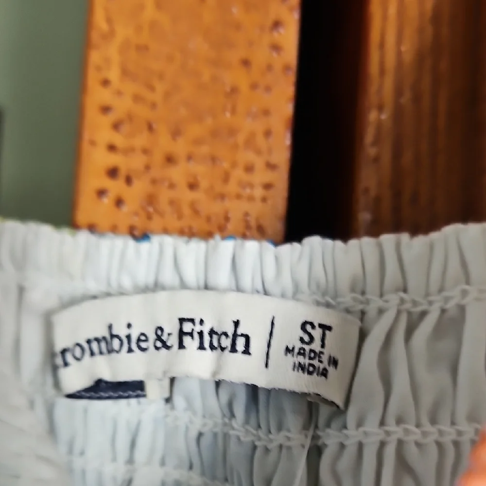 Abercrombie & Fitch Smocked Maxi Dress Blue and Pink